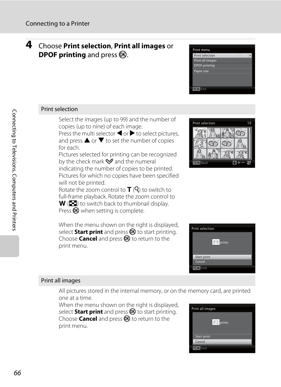 Connecting to a printer | Nikon Coolpix L24 User Manual | Page 78 / 144