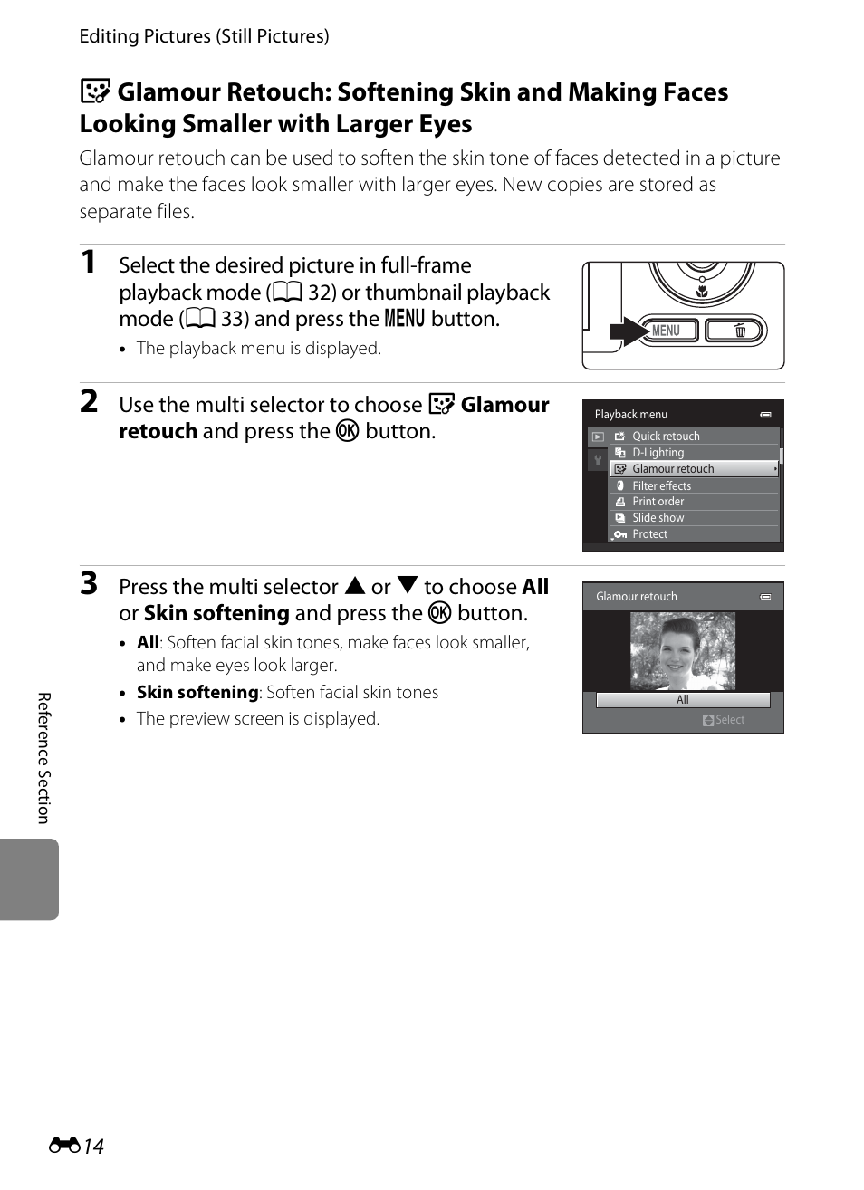 E 14, E 14) | Nikon S1200PJ User Manual | Page 132 / 228