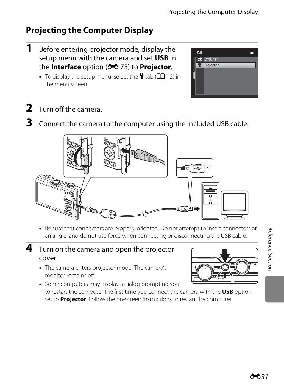 Projecting the computer display | Nikon S1200PJ User Manual | Page 149 / 228