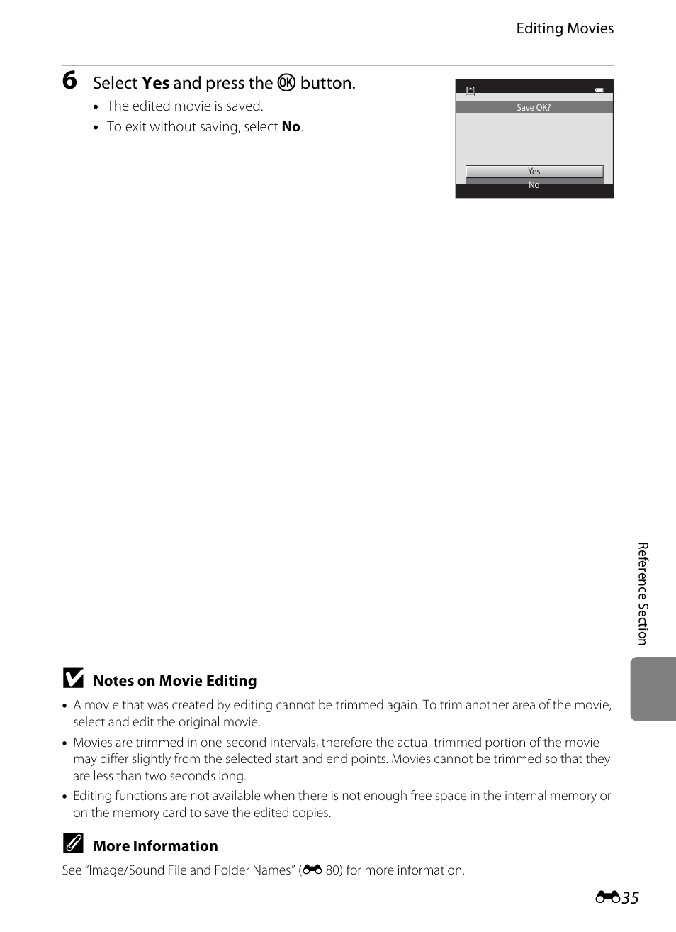 Select yes and press the k button | Nikon S1200PJ User Manual | Page 153 / 228