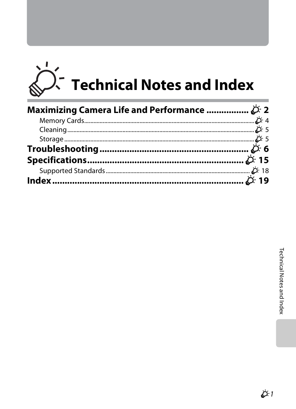 Technical notes and index | Nikon S1200PJ User Manual | Page 205 / 228