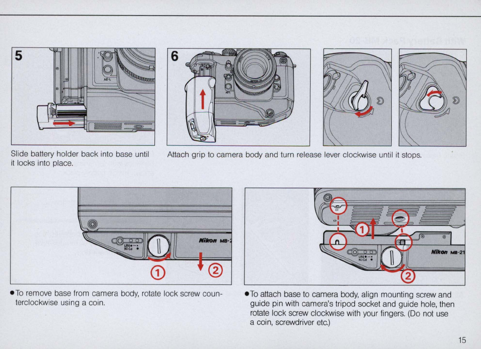 High speed battery pack mb-21 | Nikon F4 User Manual | Page 15 / 181