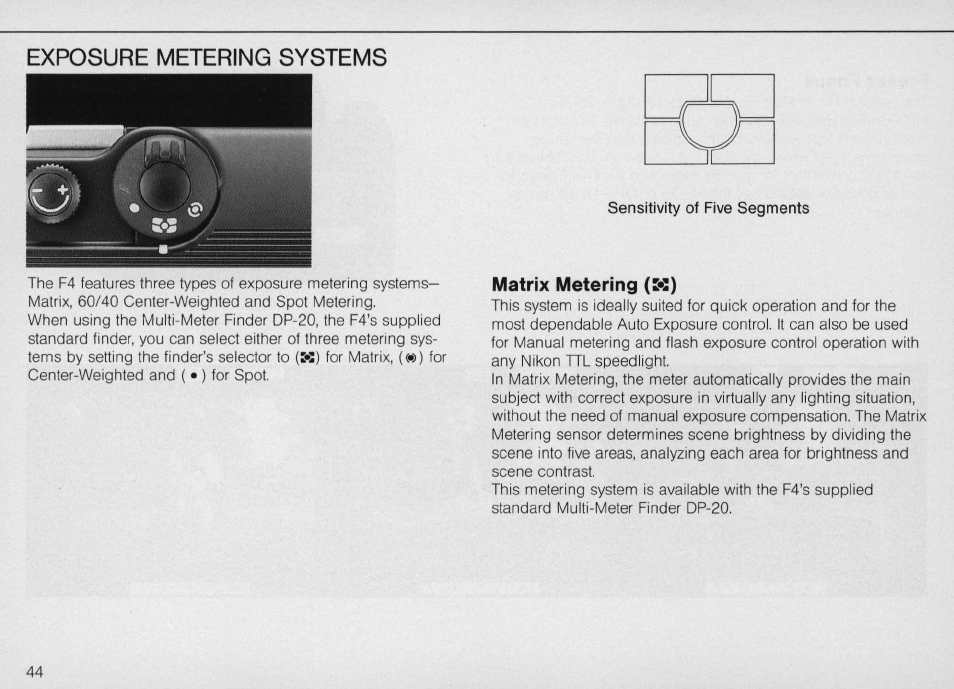 Focus modes, Manual focus with electronic rangefinder, Focus modes -43 | Manual focus with electronic range finder -33 | Nikon F4 User Manual | Page 44 / 181