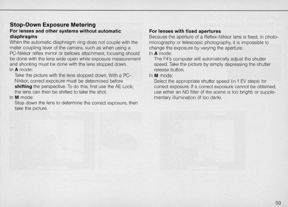 Nikon F4 User Manual | Page 59 / 181