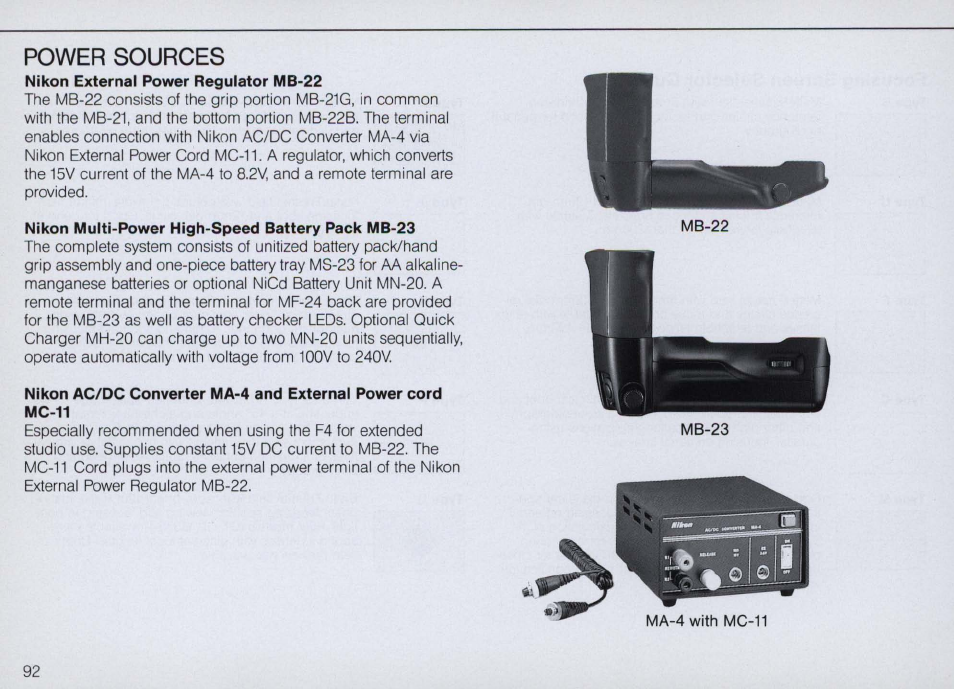 Stop-down exposure metering | Nikon F4 User Manual | Page 92 / 181