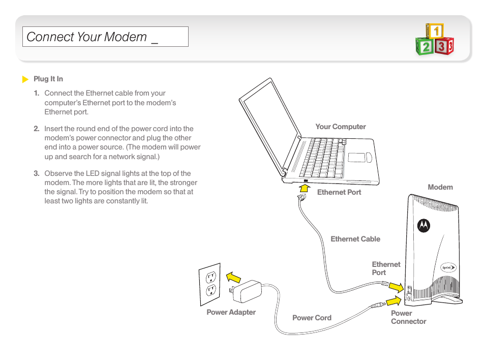Connect your modem | Nikon SPRINT CPEI 25150 User Manual | Page 3 / 4
