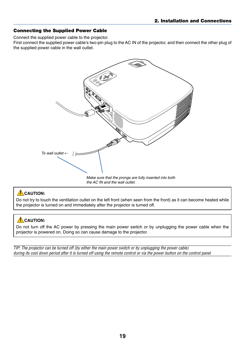 Connecting the supplied power cable, Fo cu s | Nikon VT695 User Manual | Page 27 / 79