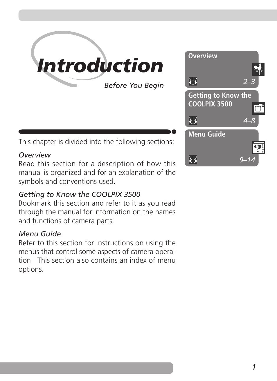 Introduction | Nikon Coolpix 3500 User Manual | Page 11 / 111