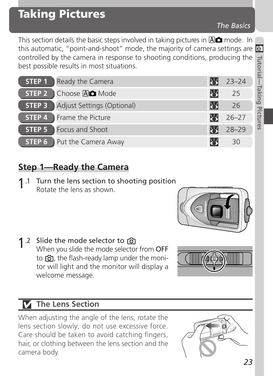 Taking pictures | Nikon Coolpix 3500 User Manual | Page 33 / 111