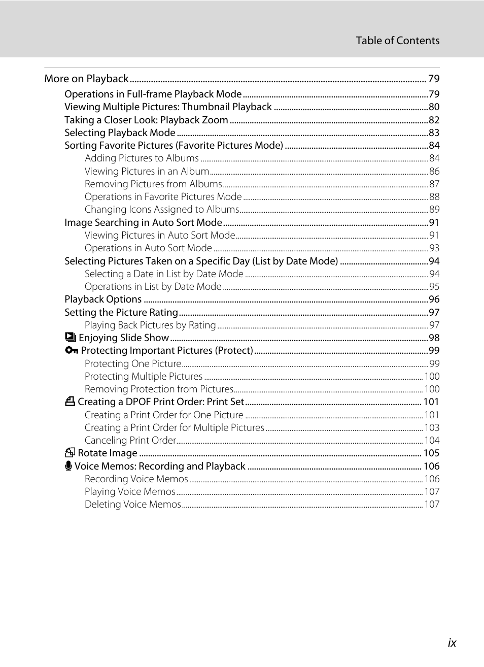 Nikon Coolpix S1100pj User Manual | Page 11 / 216