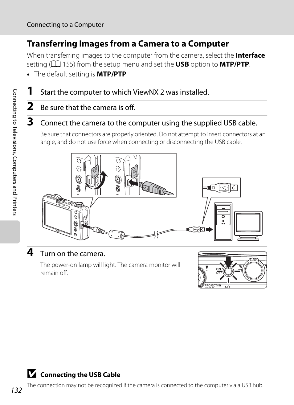 Transferring images from a camera to a computer | Nikon Coolpix S1100pj User Manual | Page 146 / 216