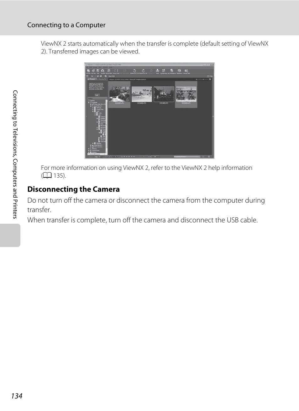 Disconnecting the camera | Nikon Coolpix S1100pj User Manual | Page 148 / 216