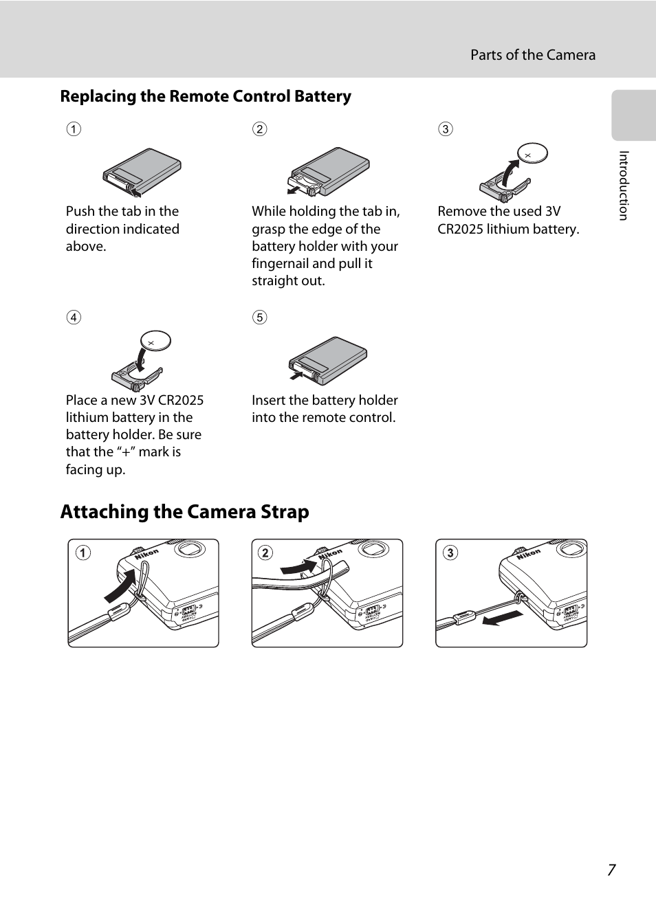 Attaching the camera strap | Nikon Coolpix S1100pj User Manual | Page 21 / 216