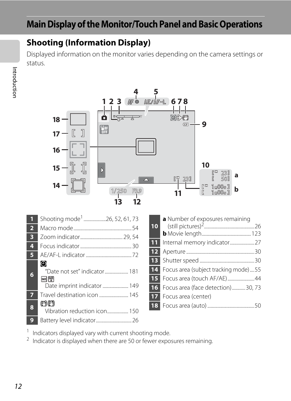 Shooting (information display) | Nikon Coolpix S1100pj User Manual | Page 26 / 216