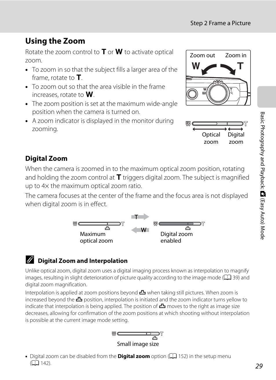 Using the zoom | Nikon Coolpix S1100pj User Manual | Page 43 / 216