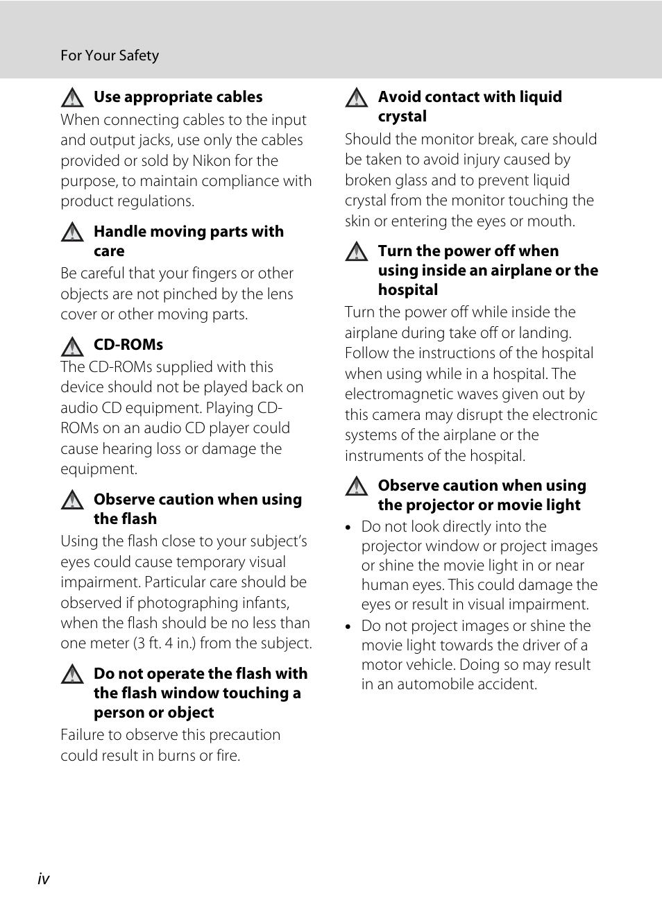 Nikon Coolpix S1100pj User Manual | Page 6 / 216