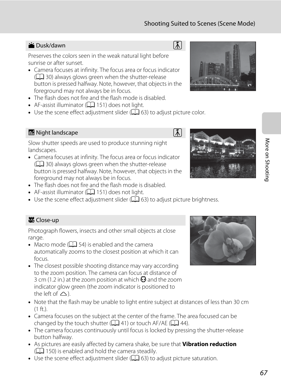 E (a 67), A 67) | Nikon Coolpix S1100pj User Manual | Page 81 / 216