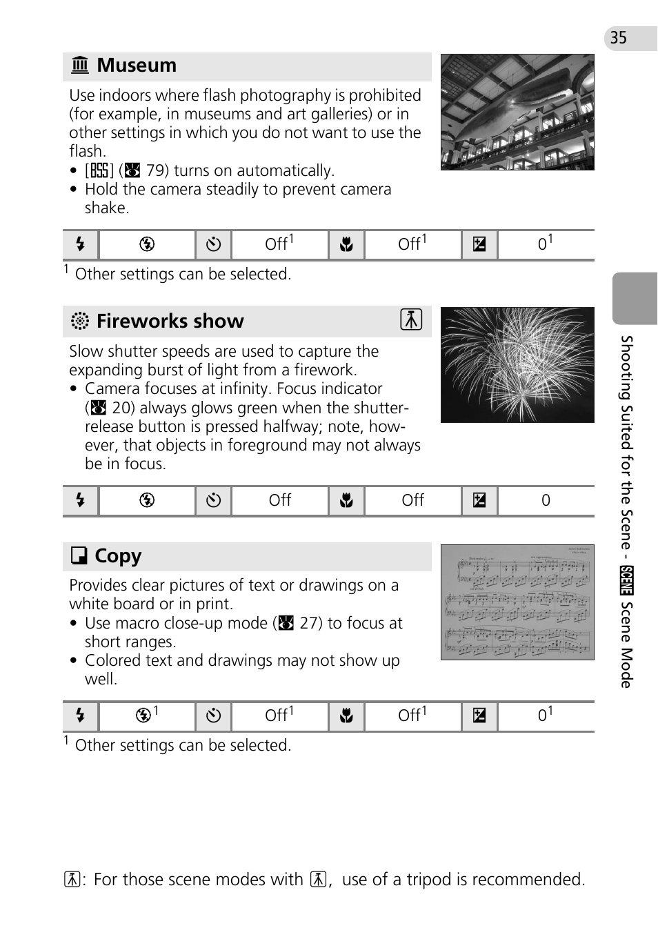 Nmuseum, Kfireworks show, Ocopy | Nikon Coolpix L10 User Manual | Page 45 / 135