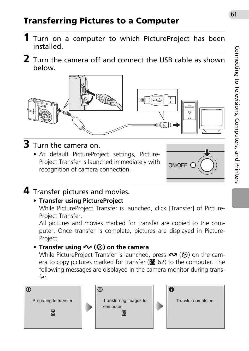 Transferring pictures to a computer | Nikon Coolpix L10 User Manual | Page 71 / 135