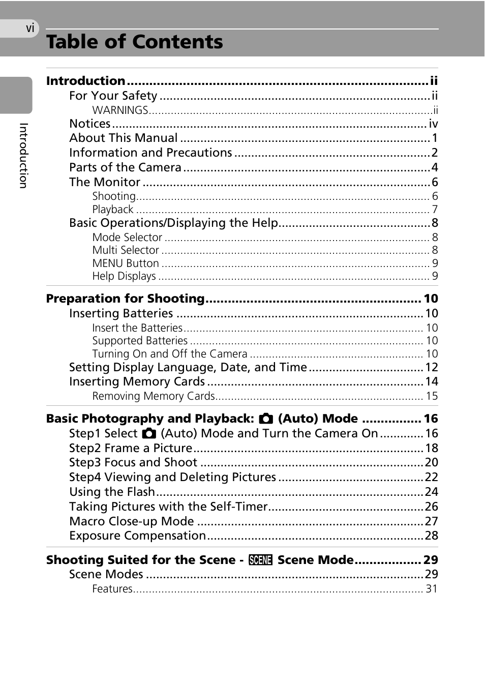 Nikon Coolpix L10 User Manual | Page 8 / 135