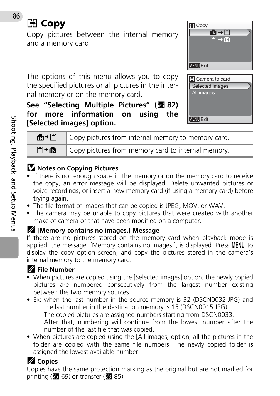 Copy, Rd (c 86), or for, Lcopy | Nikon Coolpix L10 User Manual | Page 96 / 135