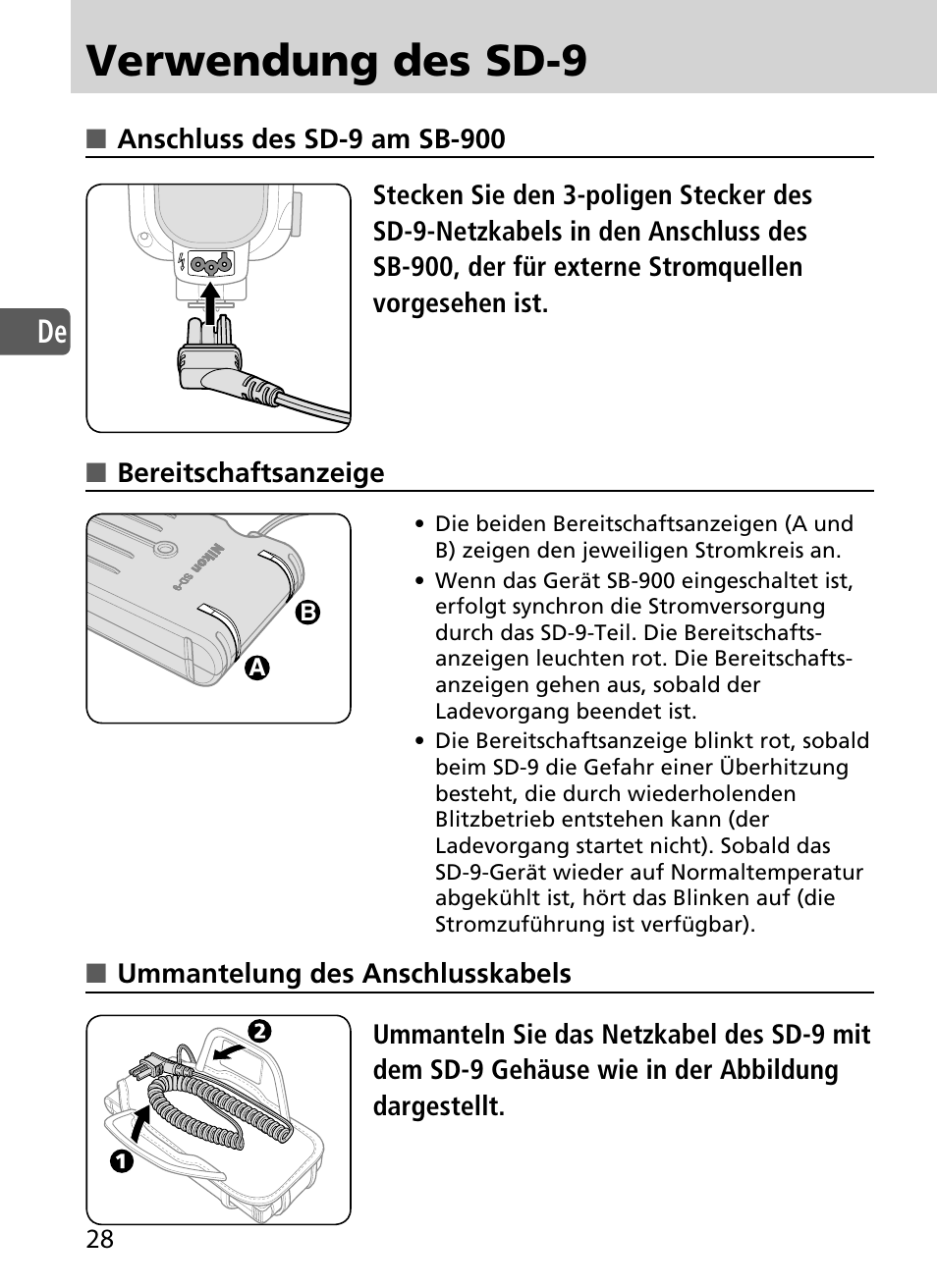 Verwendung des sd-9 | Nikon SD-9 User Manual | Page 29 / 155