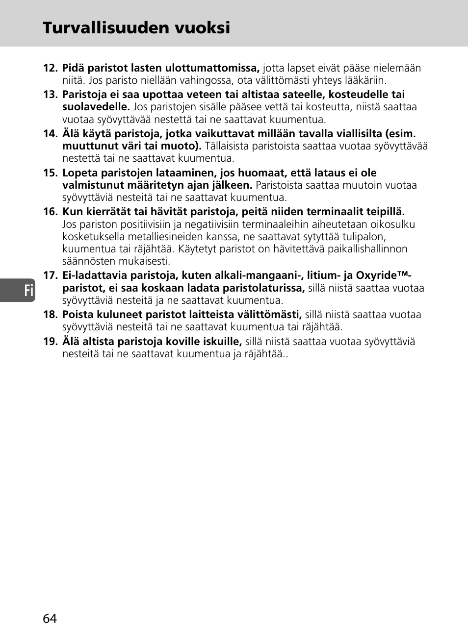 Fi turvallisuuden vuoksi | Nikon SD-9 User Manual | Page 65 / 155