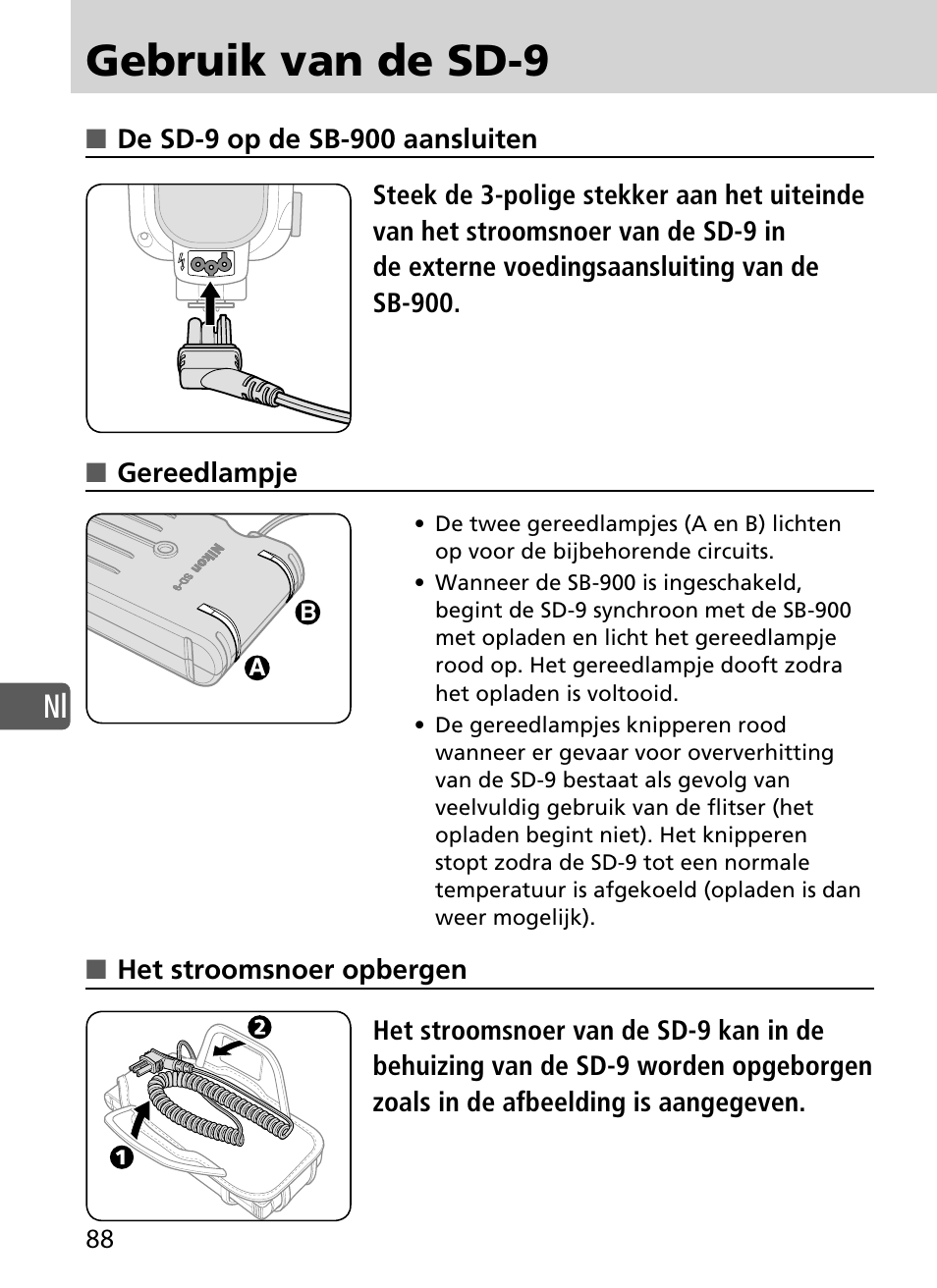 Gebruik van de sd-9 | Nikon SD-9 User Manual | Page 89 / 155