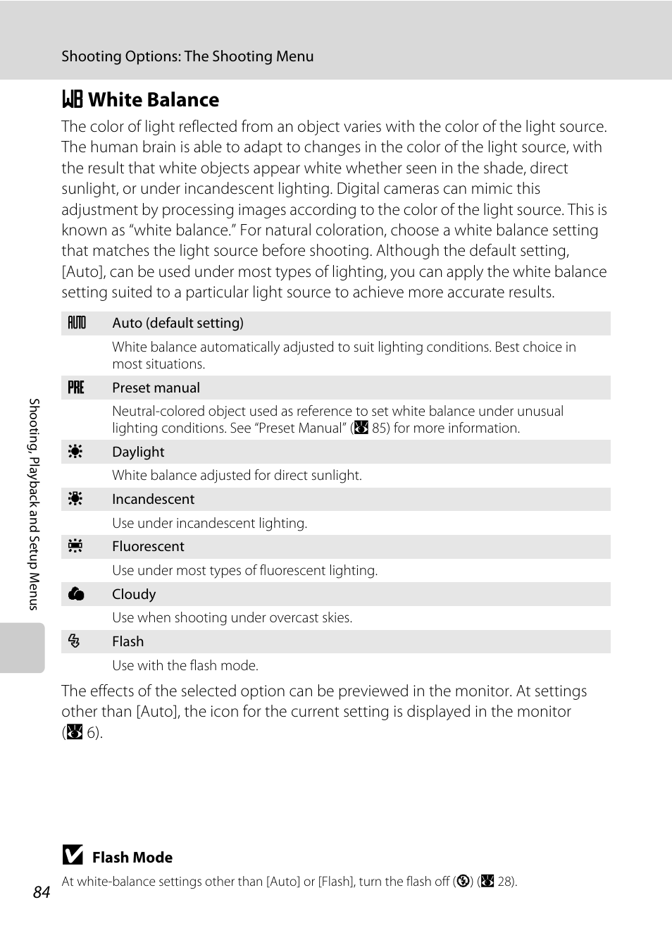 White balance, B white balance, A 84 | Nikon Coolpix S700 User Manual | Page 96 / 148
