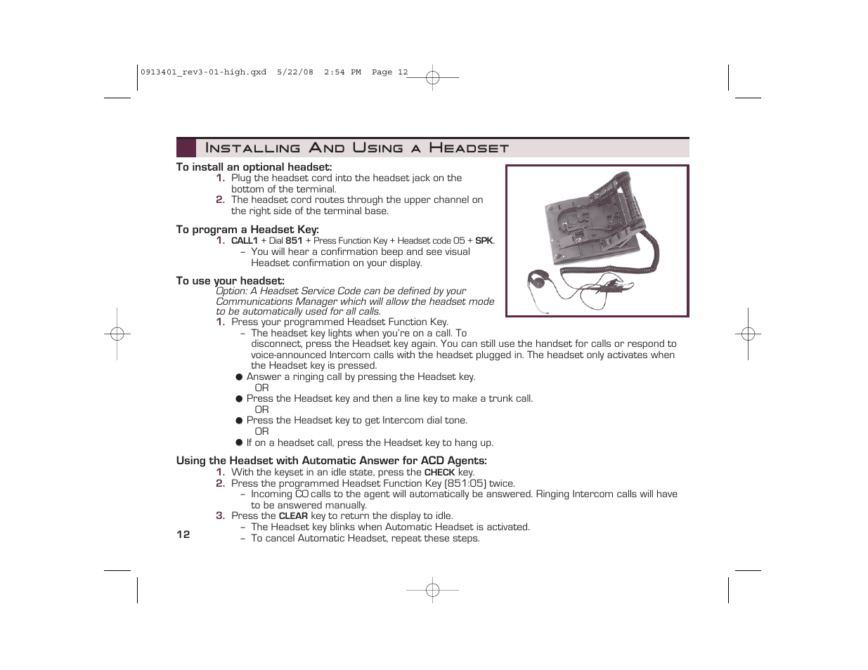 Installing and using a headset | Nikon UX5000 User Manual | Page 12 / 20