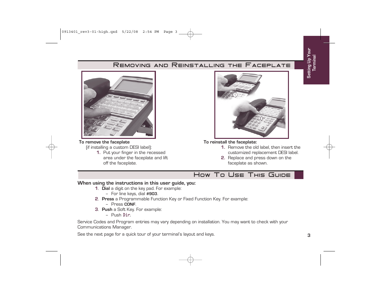 Removing and reinstalling the faceplate, How to use this guide | Nikon UX5000 User Manual | Page 3 / 20