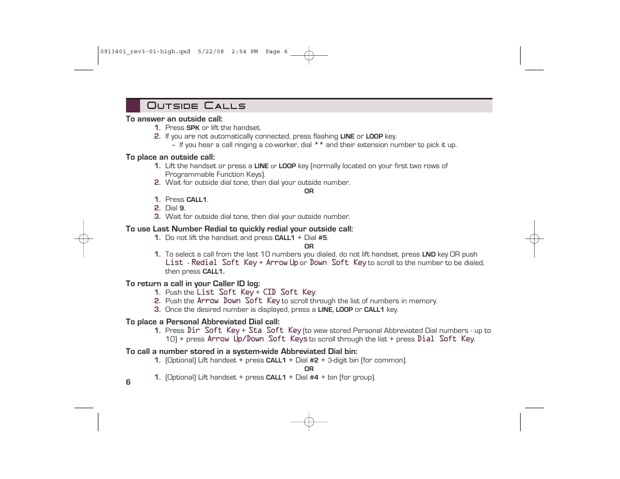 Outside calls | Nikon UX5000 User Manual | Page 6 / 20