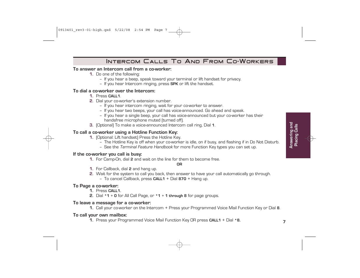 Intercom calls to and from co-workers | Nikon UX5000 User Manual | Page 7 / 20