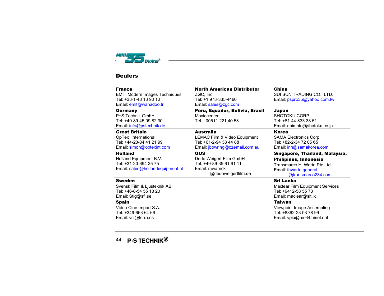 Dealers | Nikon Image Converter User Manual | Page 44 / 46