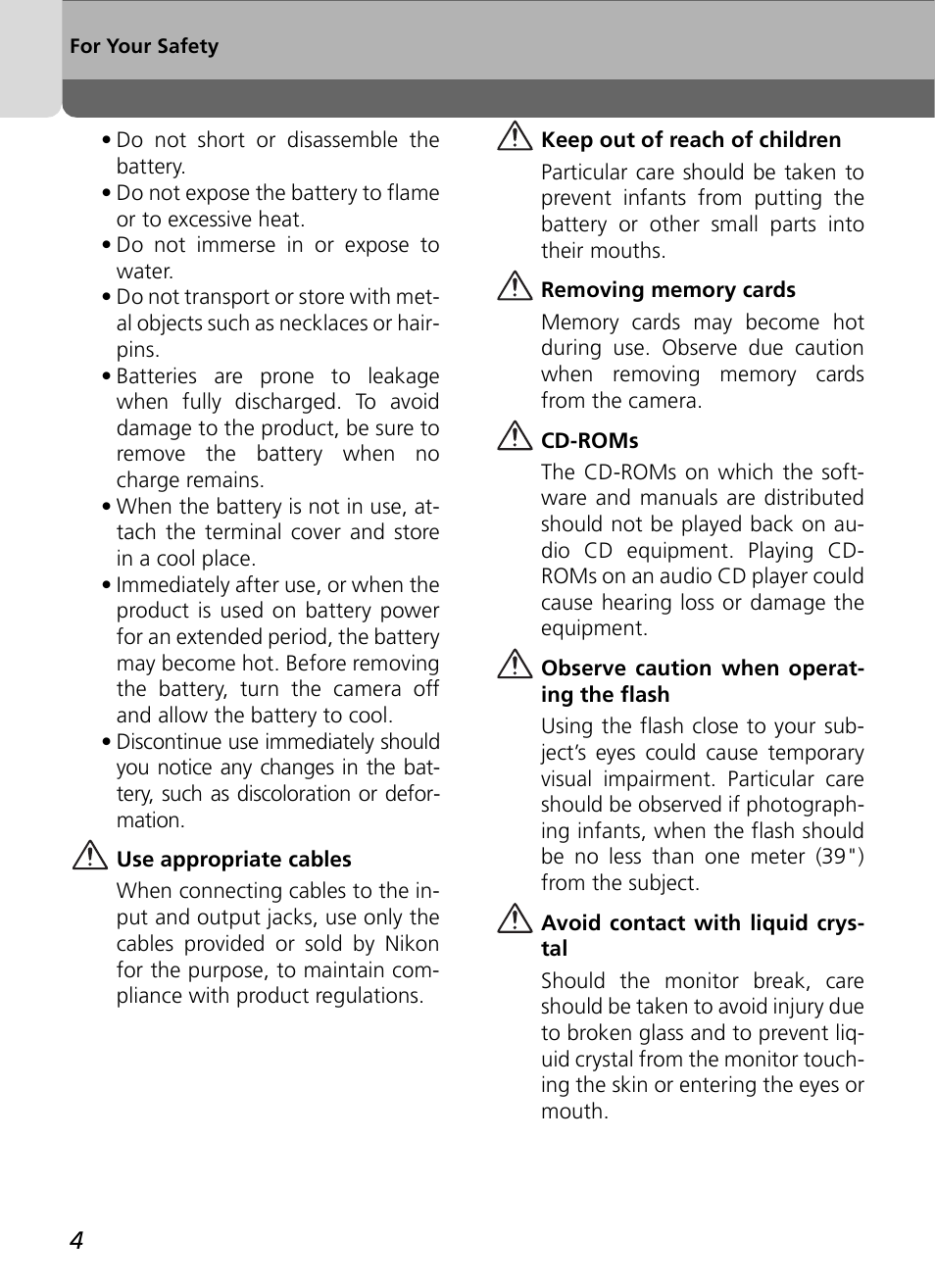 Nikon Coolpix SQ User Manual | Page 4 / 116