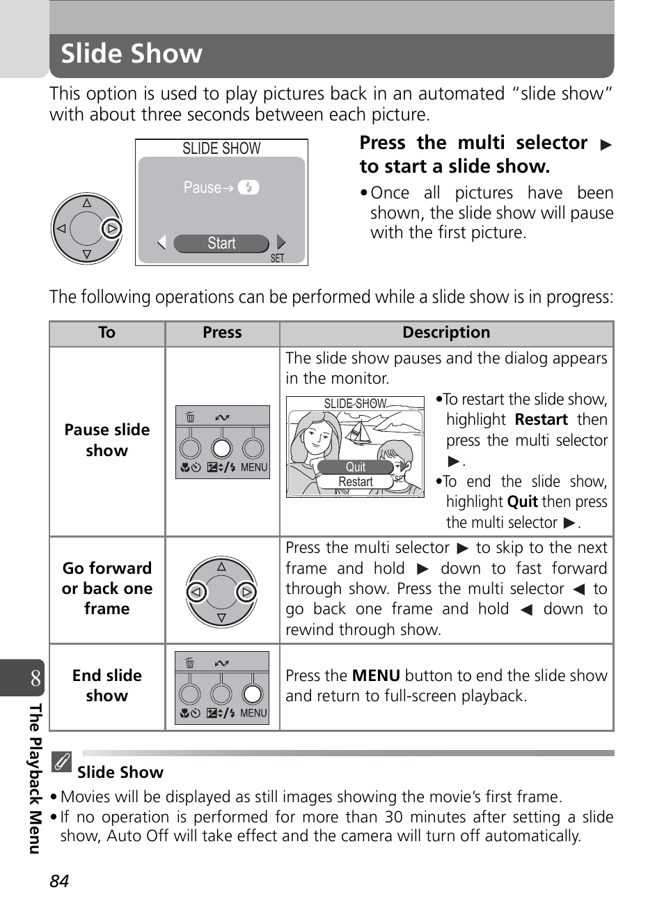 Slide show | Nikon Coolpix SQ User Manual | Page 84 / 116