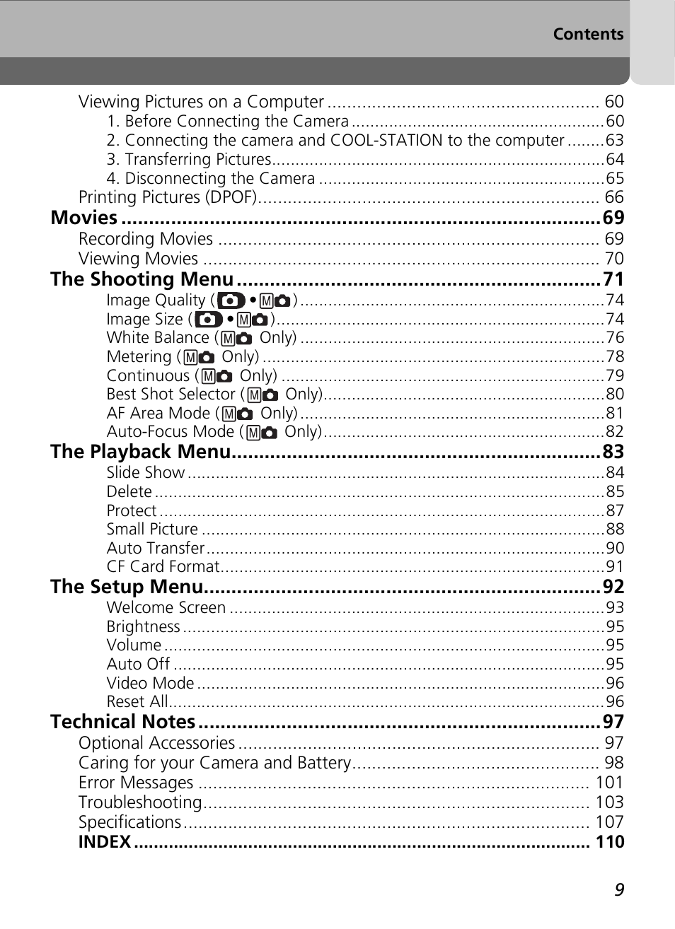 Nikon Coolpix SQ User Manual | Page 9 / 116