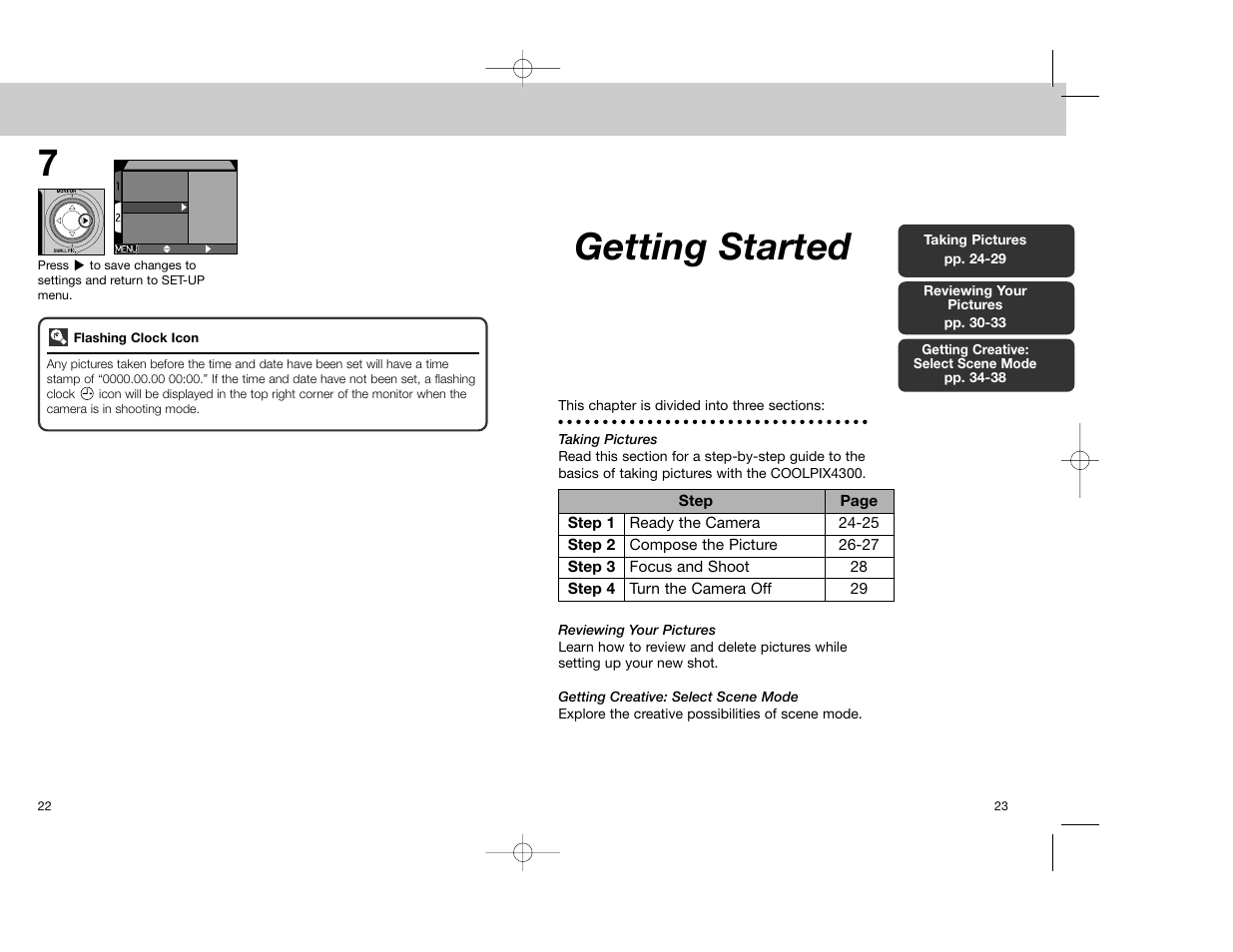 Getting started | Nikon Coolpix 4300 User Manual | Page 12 / 77