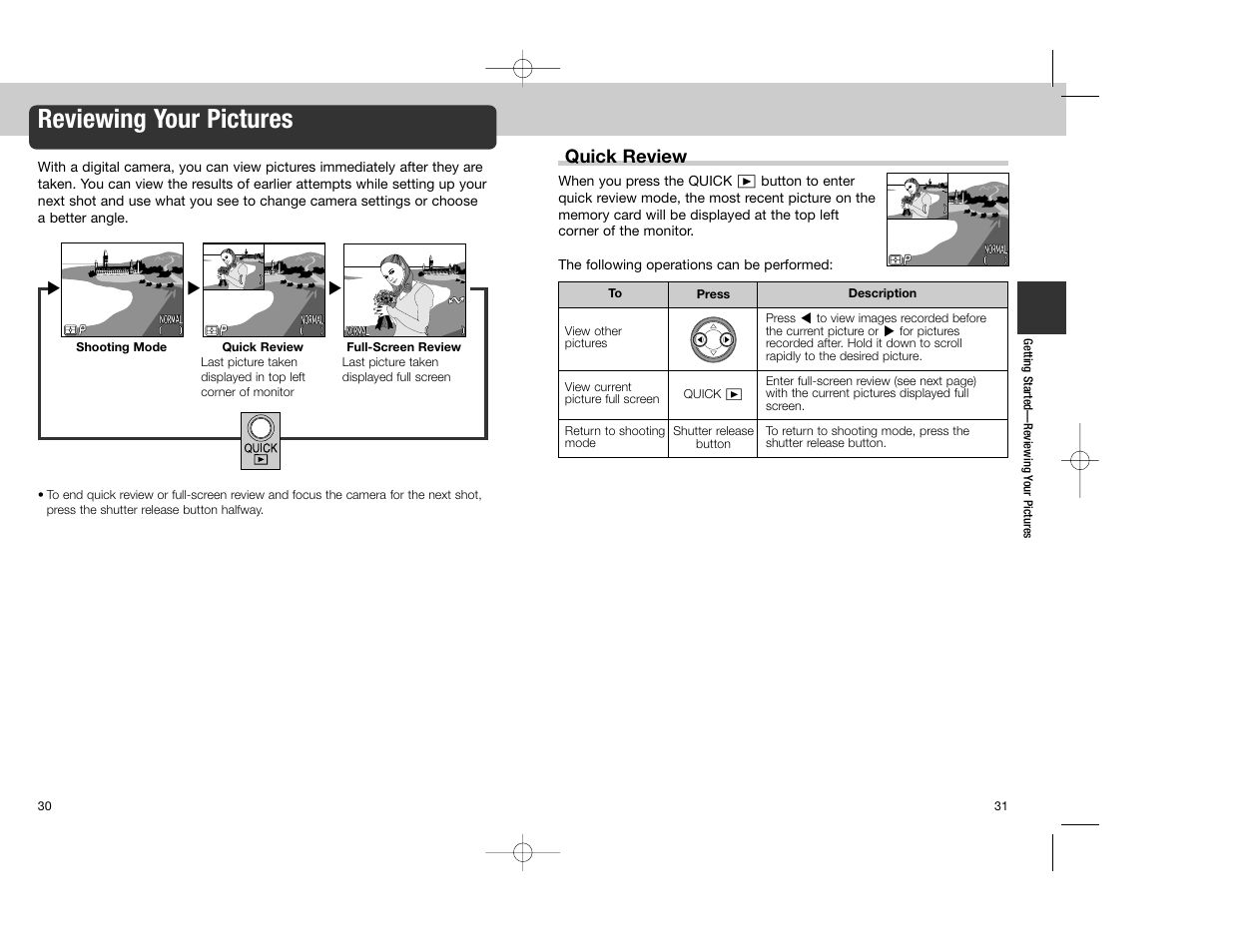 Reviewing your pictures, Quick review | Nikon Coolpix 4300 User Manual | Page 16 / 77