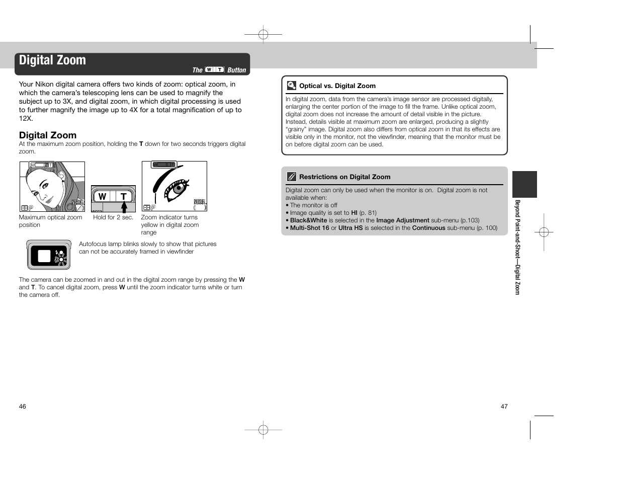 Digital zoom | Nikon Coolpix 4300 User Manual | Page 24 / 77