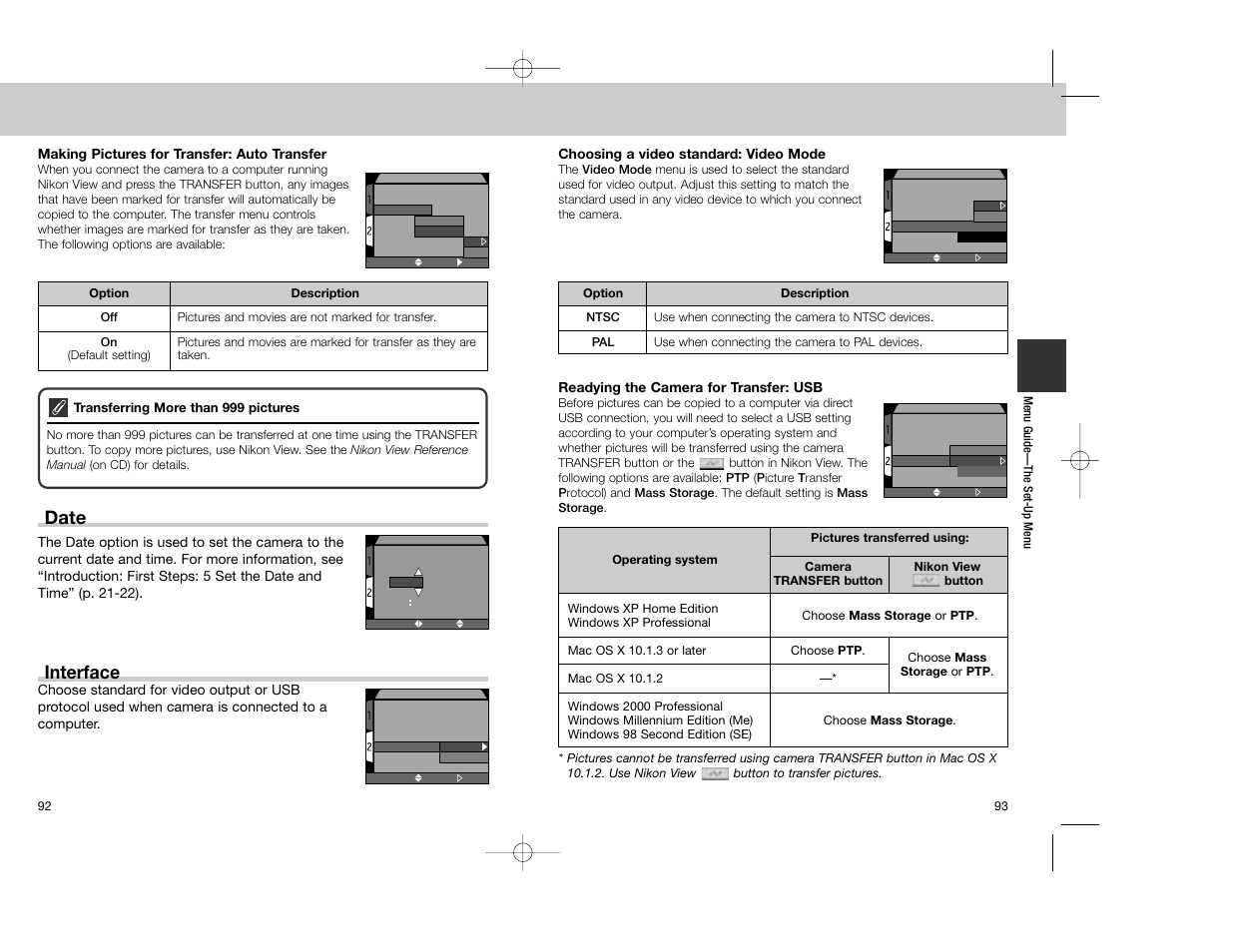 Date, Interface | Nikon Coolpix 4300 User Manual | Page 47 / 77