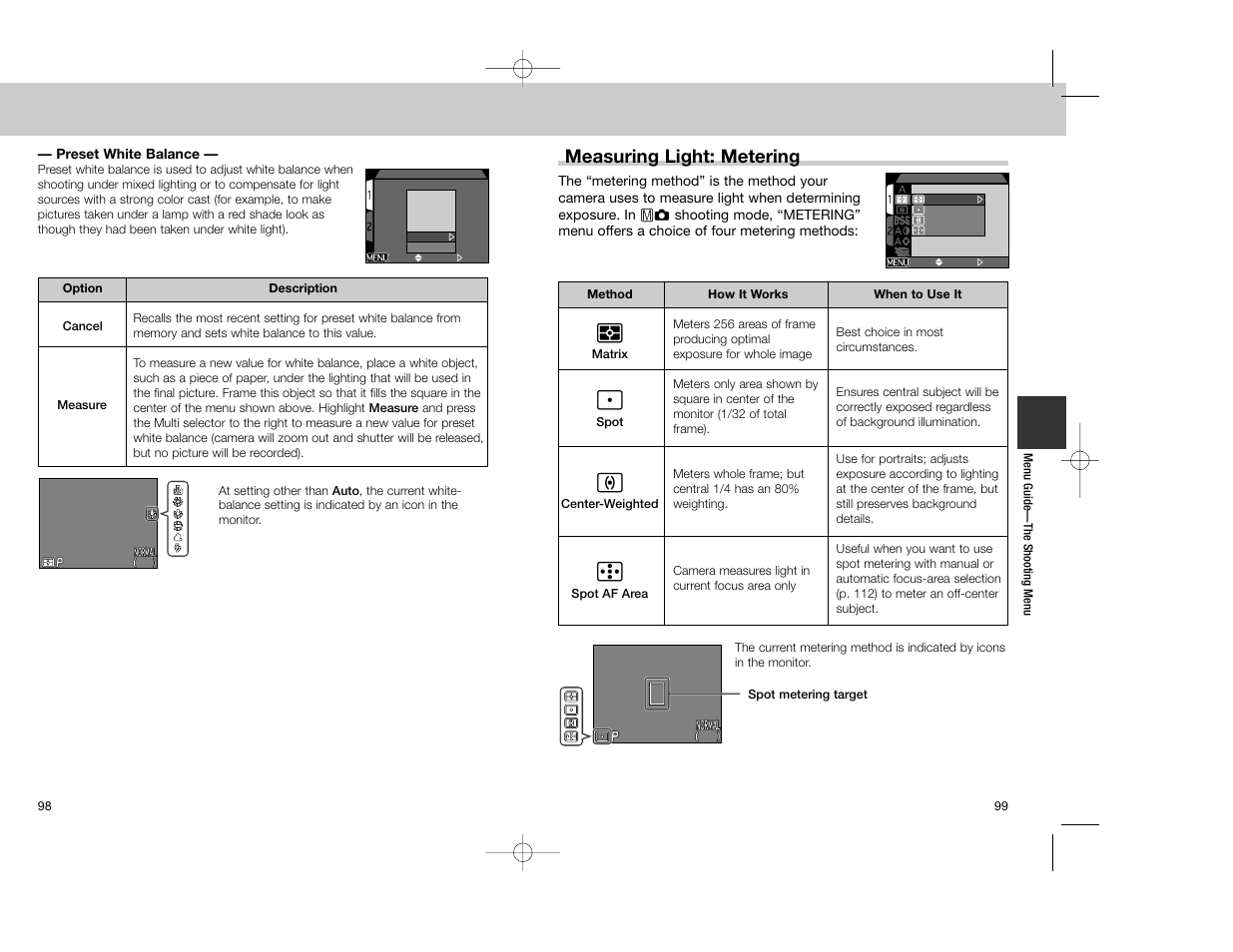 Measuring light: metering | Nikon Coolpix 4300 User Manual | Page 50 / 77