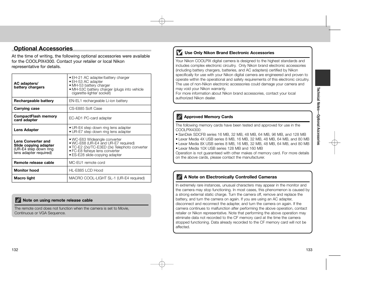 Optional accessories | Nikon Coolpix 4300 User Manual | Page 67 / 77