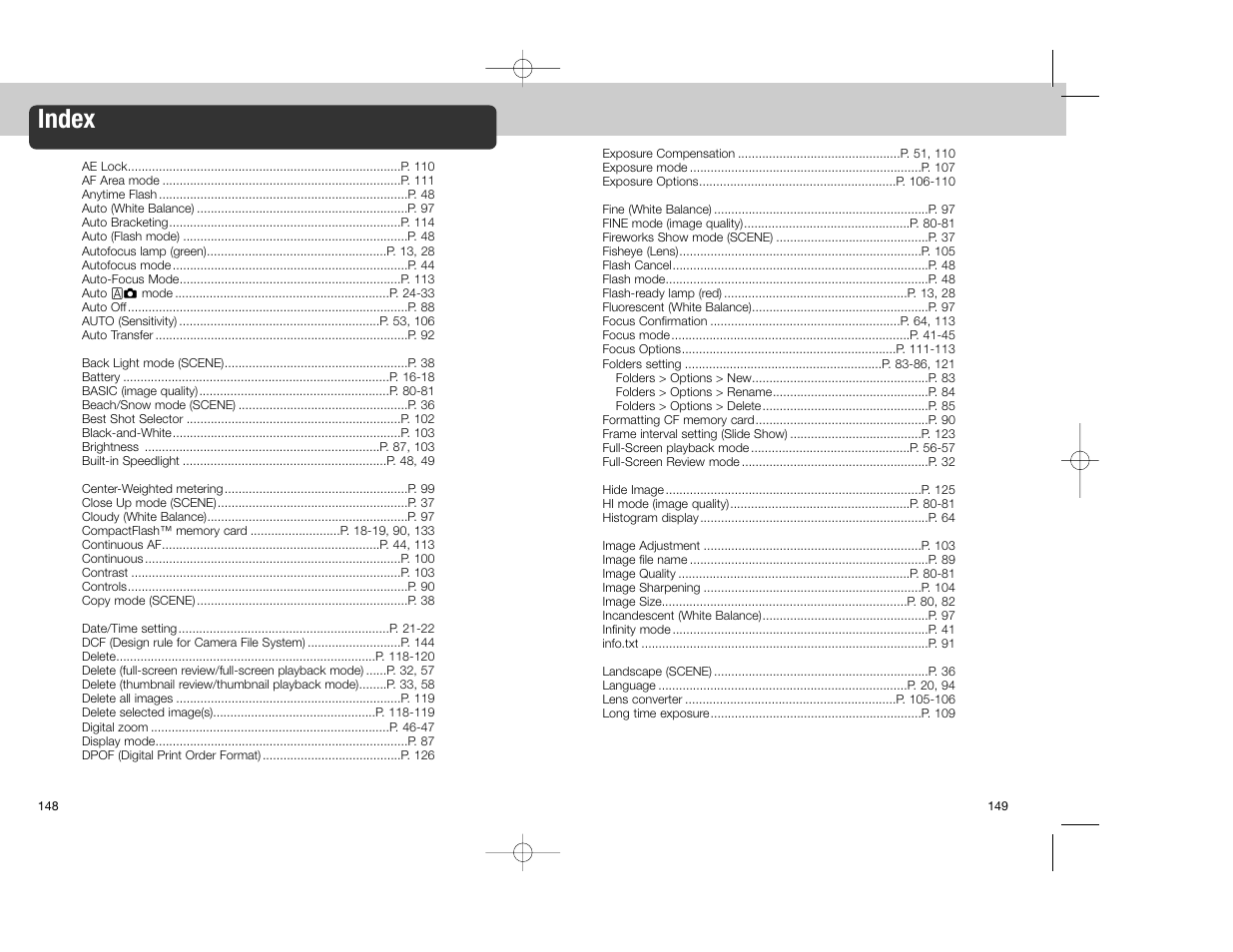 Ef h i l, Ad b c, Index | Nikon Coolpix 4300 User Manual | Page 75 / 77