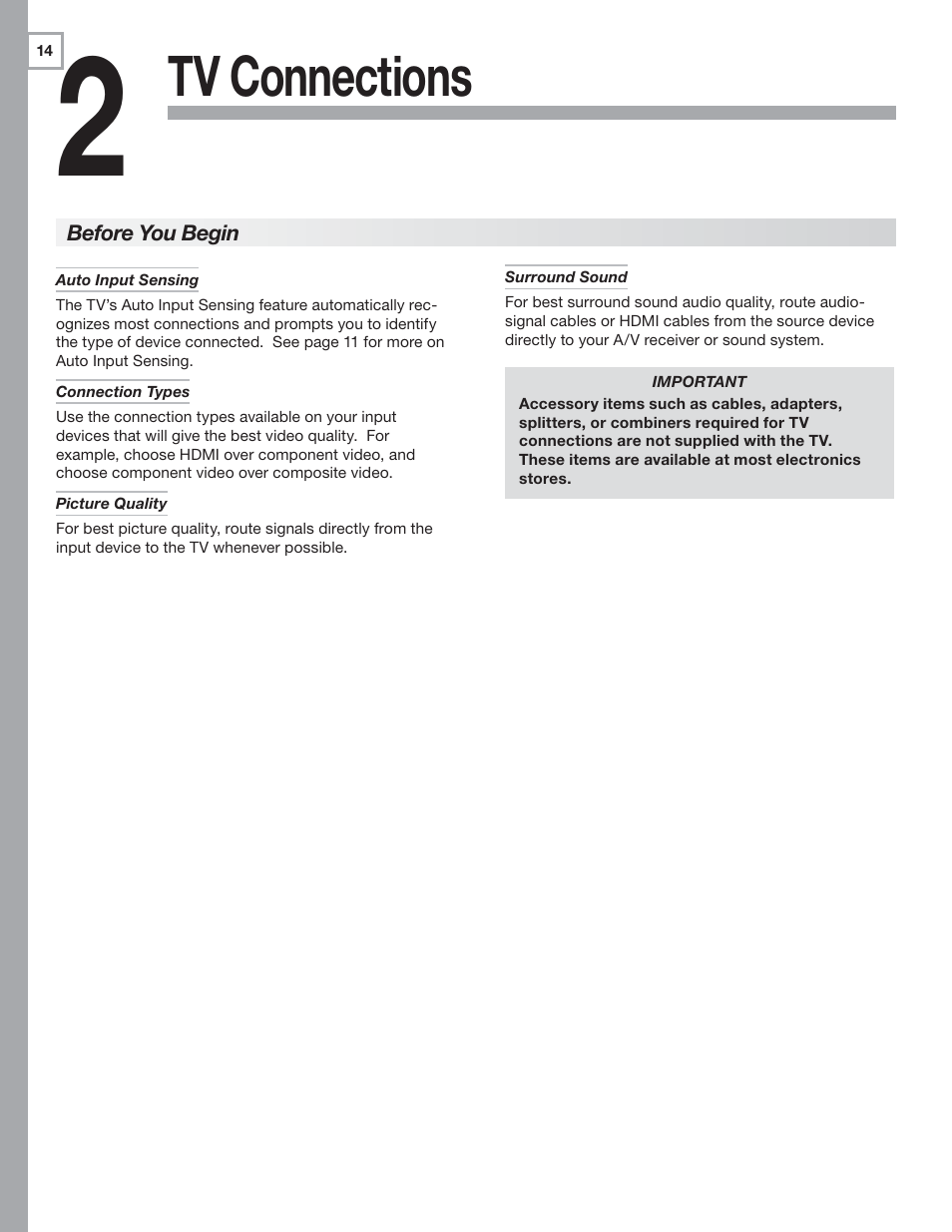 Tv c onnections | Nikon DLP 837 Series User Manual | Page 14 / 86