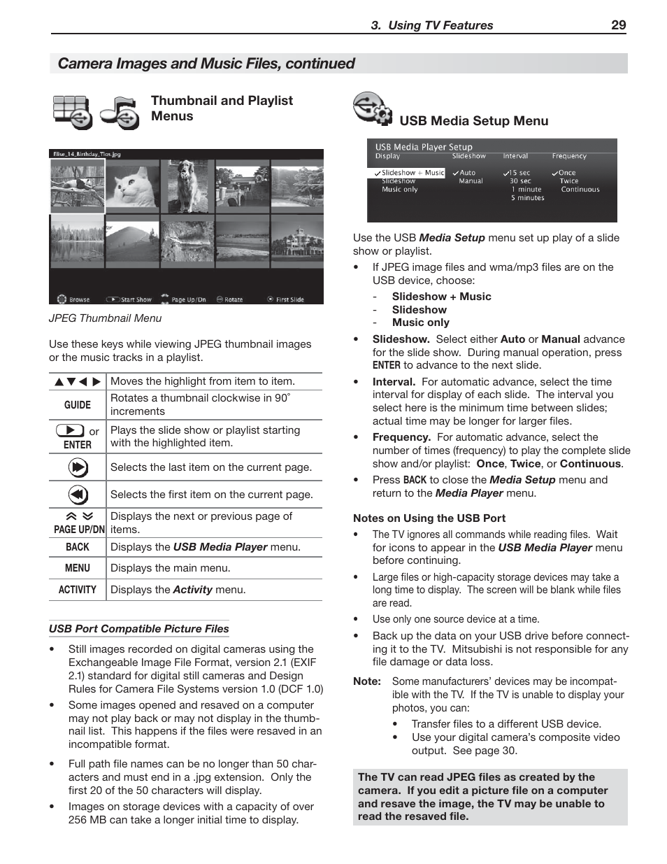 Camera images and music files, continued | Nikon DLP 837 Series User Manual | Page 29 / 86