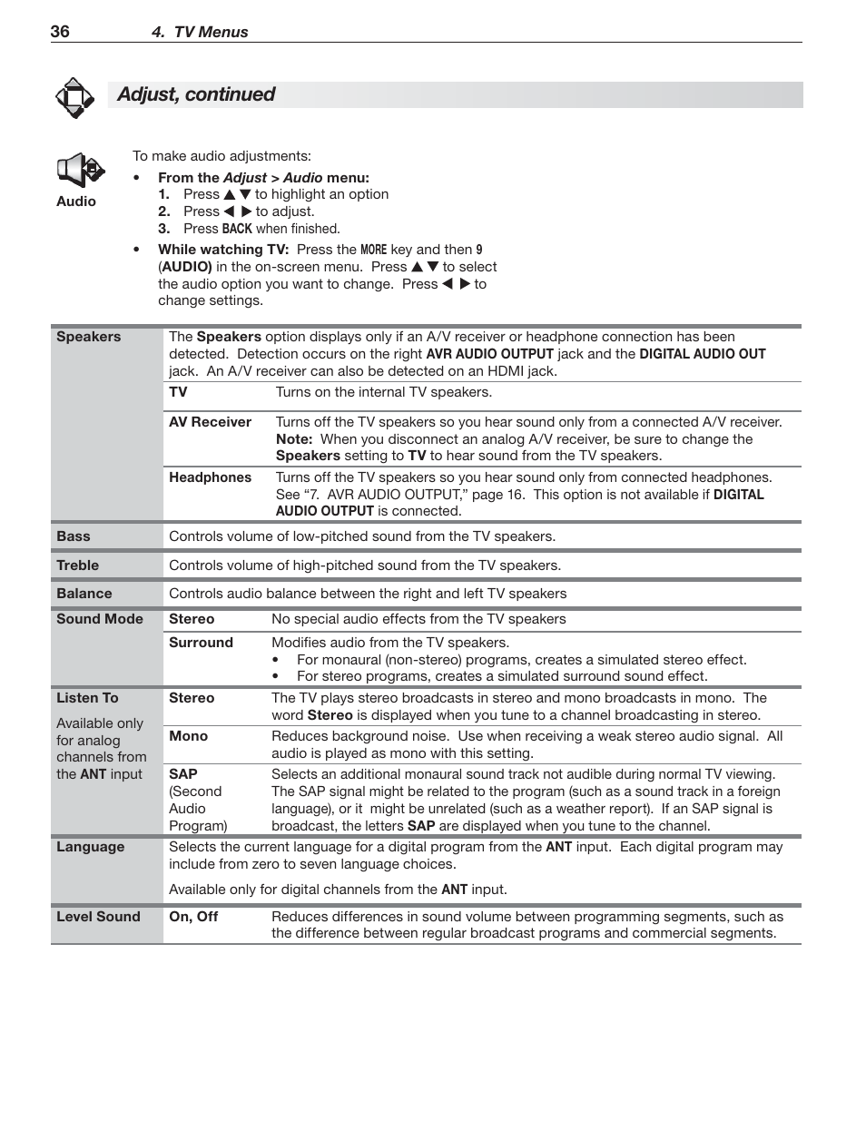 Adjust, continued | Nikon DLP 837 Series User Manual | Page 36 / 86