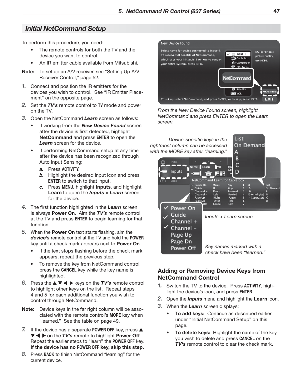 Initial net command setup | Nikon DLP 837 Series User Manual | Page 47 / 86