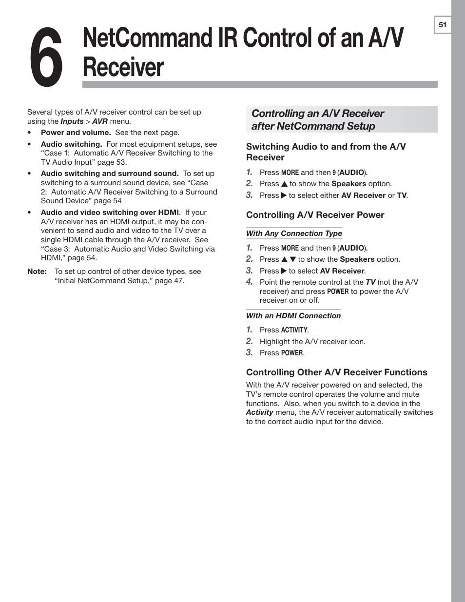 Net command ir control of an a/v receiver | Nikon DLP 837 Series User Manual | Page 51 / 86