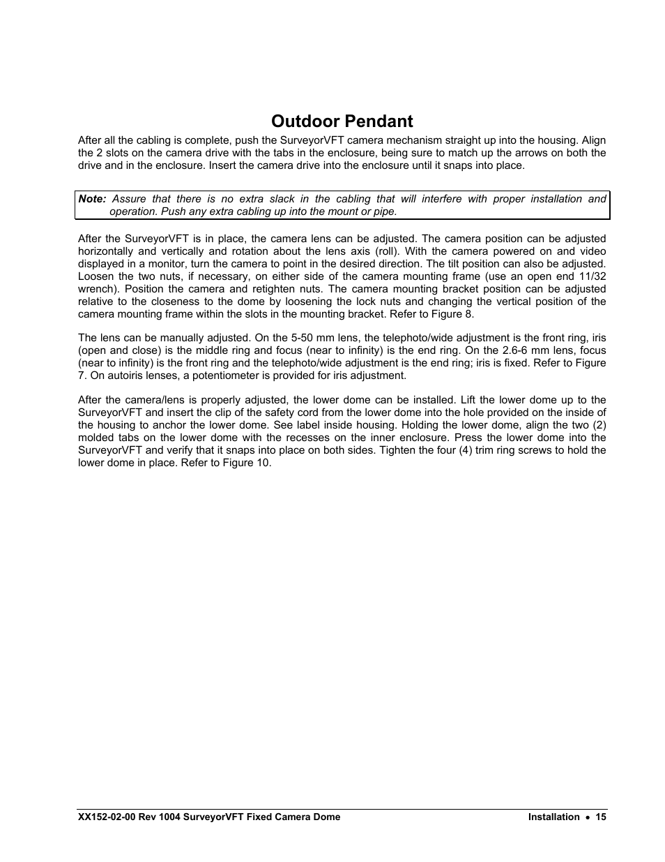 Outdoor pendant | Nikon XX152-02-00 User Manual | Page 25 / 36